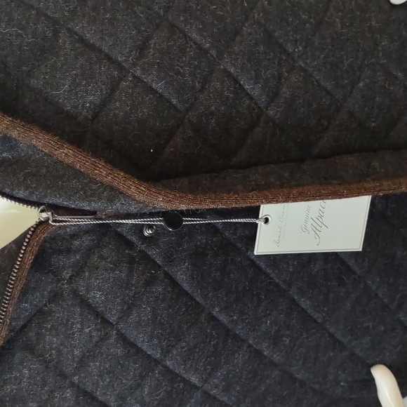 🦙Alpaca Wool Men's Gray Brown Zip snap Vest Jacket $395 Daniel Cremieux New - Picture 15 of 16